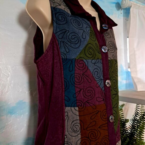 Parsley & Sage size S reversible embroidered vest, NEW WITH TAGS - Picture 2 of 6